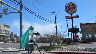 Miku walks to Burger King