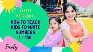 How to teach kids to write Numbers 1 - 100 easily | Step by step notes for  writing Number | Kidzee