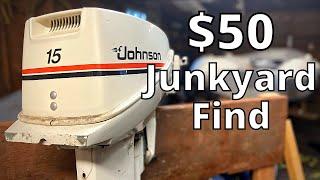 $50 Junkyard Outboard - Will it run? |  How To Fix a 15hp Outboard