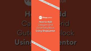 How to Add Category Grid Gutenberg Block #elementor #woocommerce #wordpress #shorts #shortsvideo