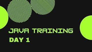 Day 1 | Java Training WiproTalentNext | Wipro | PJP | PBL