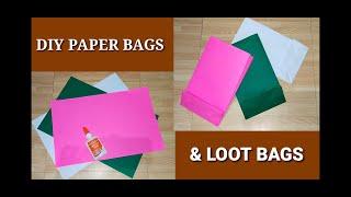 DIY PAPER BAGS || PAPER LOOT BAGS FOR BIRTHDAY PARTY