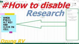 How to disable or enable The Research Task Pane in Microsoft Excel by Visual Application