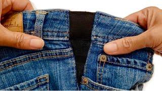 How to Make Your Jeans Bigger by Inserting Elastic - 3 WAYS FROM VERY EASY TO PROFESSIONAL!