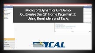 Dynamics GP Tip: Using Reminders and Tasks - How to Customize the Home Page Part 3