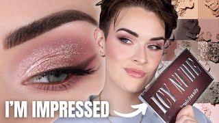 Huda Beauty Icy Nude Palette | Pinky Mauve Eyeshadow Tutorial