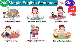 200 "I am" sentences | 200 Action Verbs | Practice Reading simple sentences | English Vocabulary