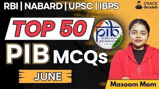 Top 50 MCQs June PIB RBI/NABARD