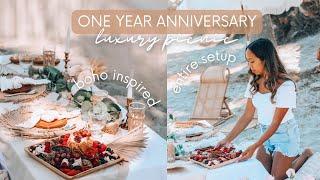 LUXURY PICNIC VLOG | one year anniversary, charcuterie, and setup routine