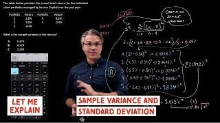 Sample variance and standard deviation (for the @CFA Level 1 exam)