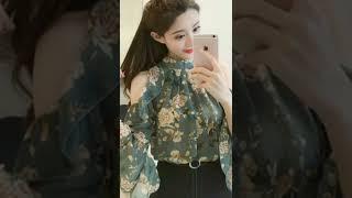 Korean Tops Design For Teenager Girls| Trendy Jeans Top Idea|#shorts #koreanfashion  #cutekoreangirl