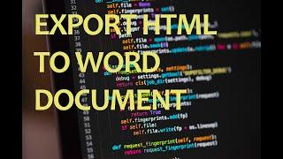 Convert HTML to Word | Source Code