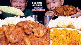 ONE TIME ONE BITE EATING CHALLENGE  SPICY NOODLES  1KG CHICKEN WINGS, RICE AND TARKARI@tham_thapa