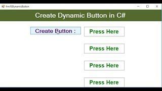 How to create button dynamically in C#