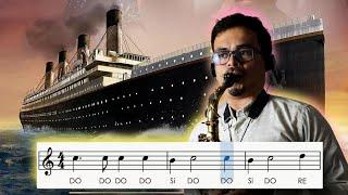 Sax Alto - Música do Titanic, partitura com notas.