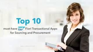 Top 10 must-have SAP Fiori Transactional Apps for Sourcing & Procurement