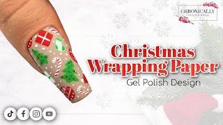 Christmas Wrapping paper Nail Art Nail Sugar UK