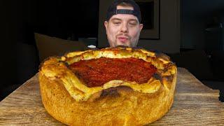 Chicago Deep Dish Pizza Mukbang ASMR | DAVE KAY ASMR