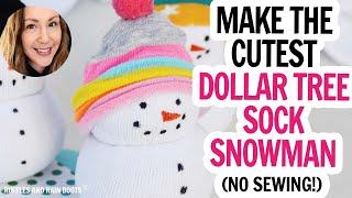 DIY Sock Snowman / Dollar Tree Snowman Craft / Cute Snowman Craft for Winter Using Socks