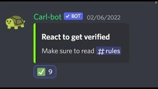 How to make a Discord verification system with carl bot