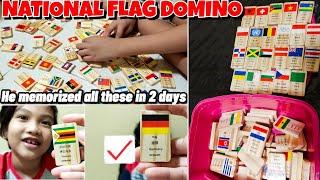 HE MEMORIZED ALL THESE IN JUST 2 DAYS|NATIONAL FLAG DOMINO EDUCATIONAL TOY|I'm a Happy Mom PH