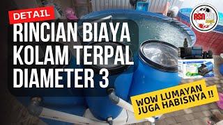 Estimasi Anggaran Biaya pemasangan kolam terpal bundar D3 untuk pembesaran koi | Komplit‼️