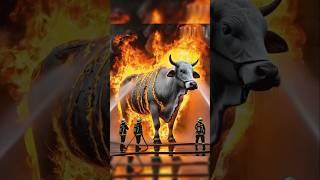 giant cow caught in flames #youtubeshorts #shorts #cow #shortvideo #bigcow #big #cowvideos #cowlover