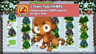 Can you beat CHIMPS using just Dart Monkeys on One Two Tree?