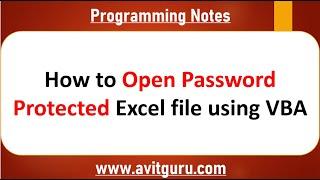 How to open password protected excel file using VBA