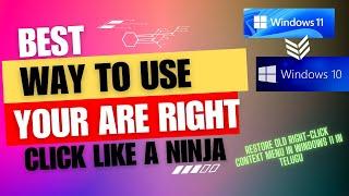 Restoring the Classic Right-Click Context Menu in Windows 11: Step-by-Step Guide In Telugu