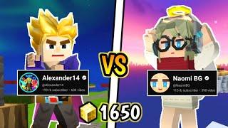 Naomi BG Vs Alexander14, Free 1650 Gcube!! [Blockman Go]