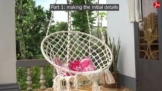 Macrame Duo-ring swing chair | Step by step tutorial for macrame hanging chair