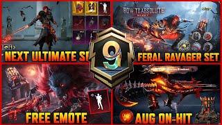 Feral Ravager Set | 2nd Ultimate Set | Aug On-hit Upgrade Skin | Free Mythic Emote | PUBGM