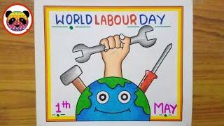 World Labour Day Drawing / World Labour Day Poster Drawing / Labour Day Drawing Easy Steps