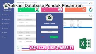 Aplikasi Database Pondok Pesantren Sederhana  | VBA Excel Like a Website