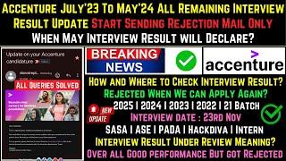 Accenture July'23 to May'24 All Remaining Candidates Interview Result Out Mass Rejection Mail Update