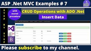 How to Insert Data Into Database by using SQL Stored Procedure In Asp.Net MVC | MVC Examples