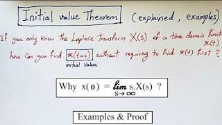 Initial Value Theorem and Laplace Transform with example and proof