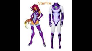 Teen Titans Starfire Koriand'r Cosplay Costume Adult Kids Hallowcos