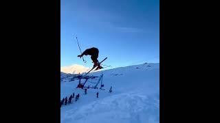 Ski crash big air in Courchevel for Jacqueline 13 on december 3rd 2023