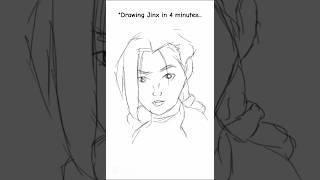 Drawing JINX in 4 mints Vs.  4 Hours... #jinx #digitalart #arcanefanart #drawing #youtubeshorts