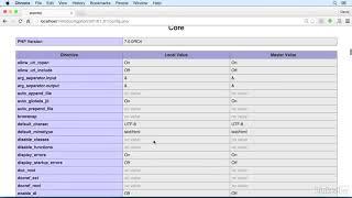 Running phpinfo to check the PHP configuration