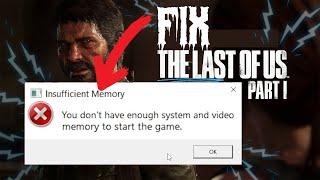 INSUFFICIENT VIDEO MEMORY || Last of Us Part-1 PC Start UP Issue Fix #Fix #easy #increase #vram