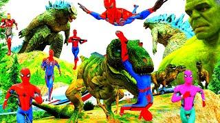 Đại Chiến Khủng Long Bạo Chúa Giải Cứu Siêu Nhân Khổng Lồ, Hulk Vs Dinosaur Spiderman, Avenger Blue