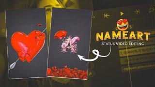 Trending broken heart nameart video editing in Alightmotion app | broken heart nameart video editing