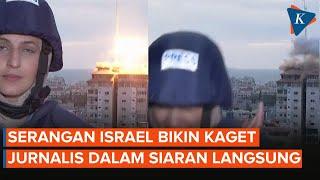 Momen Rudal Israel Serang Gedung di Gaza, Terekam Saat "Live" di TV