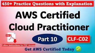 Part 10: AWS Cloud Practitioner Exam Practice Questions | CLF-C02 | Pass in 1st Attempt | #aws