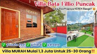 VILLA MURAH DI PUNCAK MULAI 1,3 JUTA BISA 25-30 ORANG‼️ Private Pool, Billiard, Karaoke & Rooftop