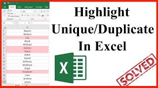 How to mark or highlight unique or duplicate values in excel