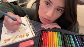 silently drawing for 1 hour (asmr)